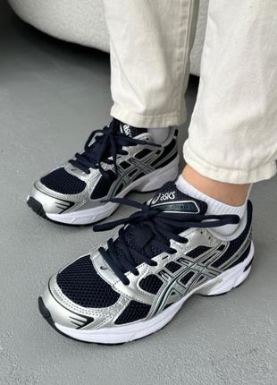 Asics gel-1130 кросівки чоловічі жіночі демі з сіткою весна осінь срібні сріблясті чорні 🔝 мужские женские кроссовки топ качество серебряные черные1 фото