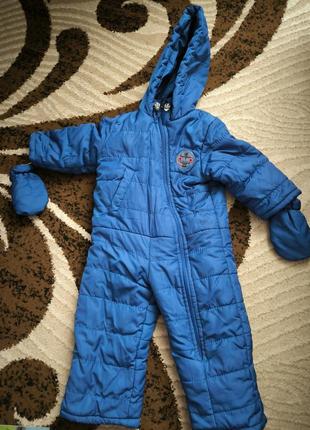 Комбинезон на мальчика моющийся на флисе на рост 74
