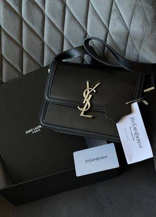 Сумка кросс боді ysl black silver premium