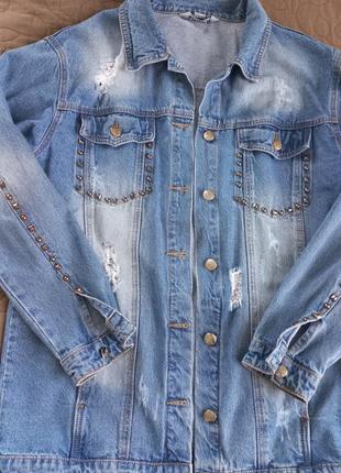 Джинсовая куртка женская удлиненная, джинсовая рубашка