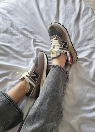 Кросівки new balance 574 brown4 фото