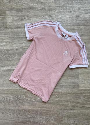 Футболка спортивна хлопкова персикового кольору adidas originals 38/m3 фото