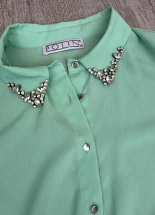 Блуза з камінцями сорочка рубашка с камнями2 фото