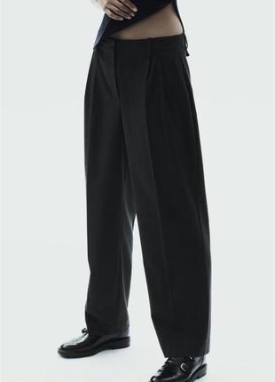 Фланелевые брюки с защипами , full length2 фото