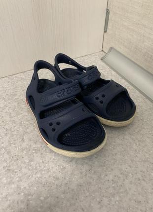 Дитячі темно-сині сандалі crocs дитячі босоніжки крокс оригінал