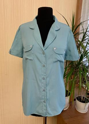 Сорочка шовкова блуза с коротким рукавом фірмова next розмір l/m