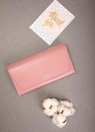 Жіночий великий гаманець портмоне рожеве шкіряне «safo»2 фото
