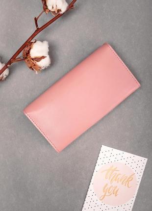 Жіночий великий гаманець портмоне рожеве шкіряне «safo»3 фото