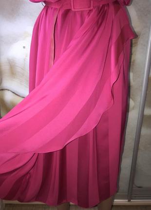 ❤️шифонова сукня-міді колір фуксія ❤️3 фото