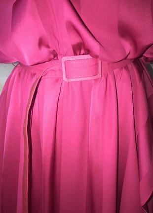 ❤️шифонова сукня-міді колір фуксія ❤️4 фото
