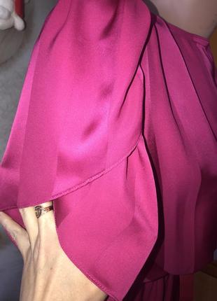 ❤️шифонова сукня-міді колір фуксія ❤️5 фото