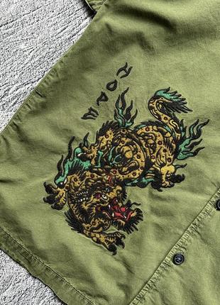 Дуже крута, оригінальна сорочка bog big logo japanes brand rrp: 79$ green6 фото