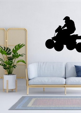 Вінілова інтер'єрна наклейка кольорова декор на стіну, шпалери та інші поверхні "квадроцикл"