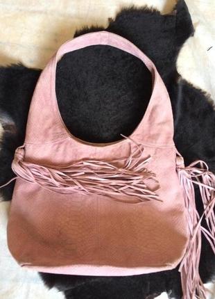 Замшевая сумка\кожаная сумка\ сумка в стиле бохо genuine leather сумка с бахромой5 фото