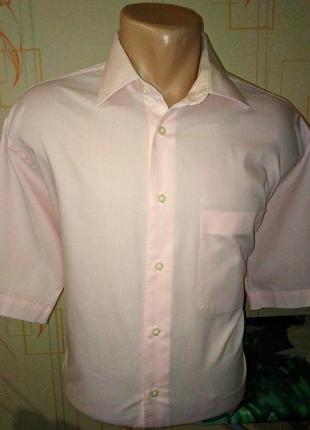 Стильная розовая рубашка с короткими рукавами giorgio, оригинал, молниеносная отправка