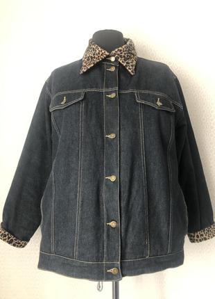 Стильная утепленная джинсовая куртка индиго, германия, размер 58-60-62-64