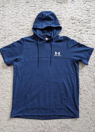 Худі  трикотажне з коротким рукавом  under armour, size xl/l, плечі 47 підпахви 62 довжина 77