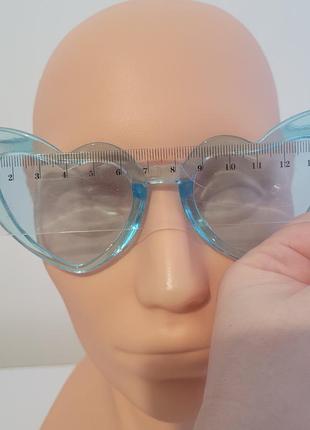 Сонцезахисні окуляри прозорі сердечки love голубі6 фото