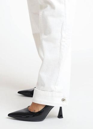 Жіночі джинчи kontatto білий колір, в стилі мом, розмір s5 фото