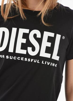 Diesel базова футболка, чорна футболка, майка котонова
