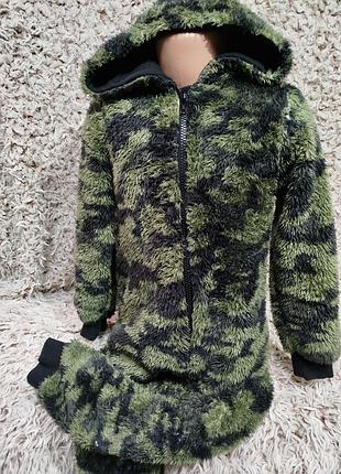 Теплый пушистый кигуруми,  теплая пижама