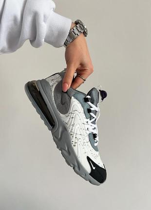 Классные мужские кроссовки nike air max 270 x travis scott grey white серые8 фото