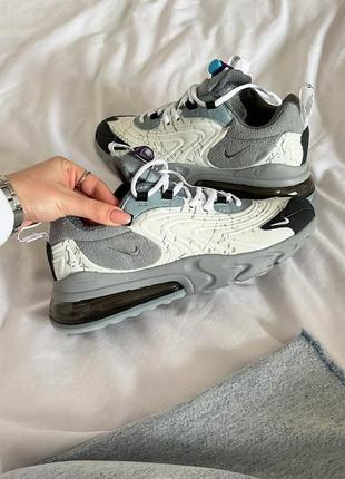 Классные мужские кроссовки nike air max 270 x travis scott grey white серые9 фото