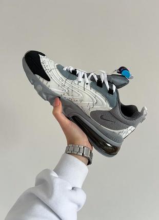 Классные мужские кроссовки nike air max 270 x travis scott grey white серые6 фото