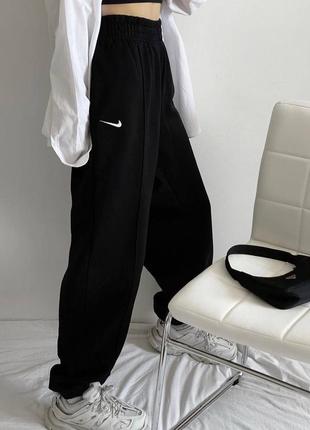 Спортивні штани джогери з двунитки з логотипом nike гарна якість5 фото