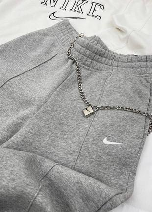 Спортивні штани джогери з двунитки з логотипом nike гарна якість4 фото