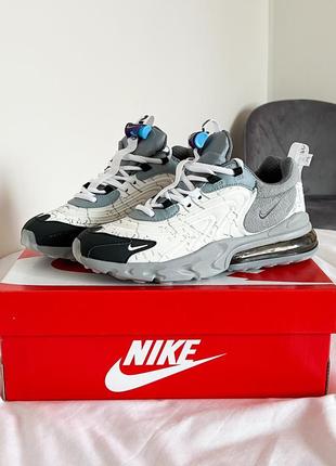 Класні чоловічі кросівки nike air max 270 x travis scott grey white сірі