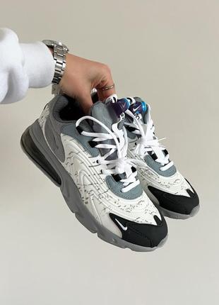 Классные мужские кроссовки nike air max 270 x travis scott grey white серые2 фото