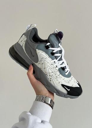 Классные мужские кроссовки nike air max 270 x travis scott grey white серые4 фото