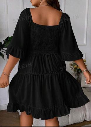 Трендова чорна ярусна сукня плаття на запах з мереживом бренд shein2 фото