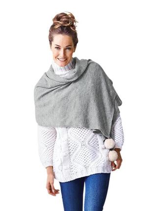 Тёплый вязаный шарф-шаль от tchibo(германия), размеры: 175 на 65 см