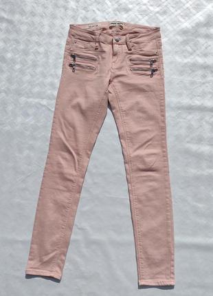 Котоновые нежно розовые брюки скини с низкой посадкой tally weijl2 фото