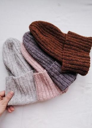 Шапка из альпаки, шапка с натуральным составом, мягкая шапка, демисезонная шапка