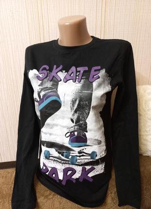 Лонгслів скейтер молодіжна футболка з принтом із малюнком із довгим рукавом реглан1 фото