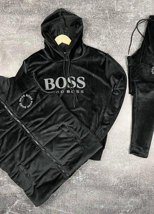 Велюровый спортивный костюм с жилеткой hugo boss велюровий чоловічий спортивний костюм з жилеткою hugo boss