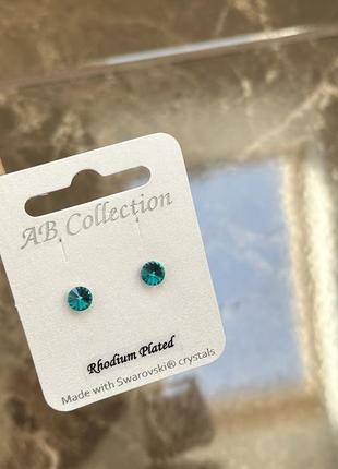 Сережки цвяшки-пуссети з кристалом swarovski
