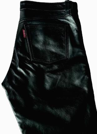 Круті стильні класні трендові вінтажні шкіряні штни брюки ретро вінтаж натуральна шкіра5 фото