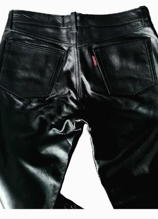 Круті стильні класні трендові вінтажні шкіряні штни брюки ретро вінтаж натуральна шкіра6 фото