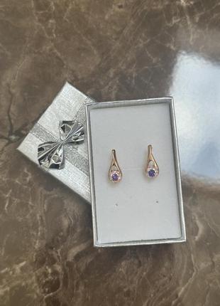 Красиві сережки під золото, медична сталь