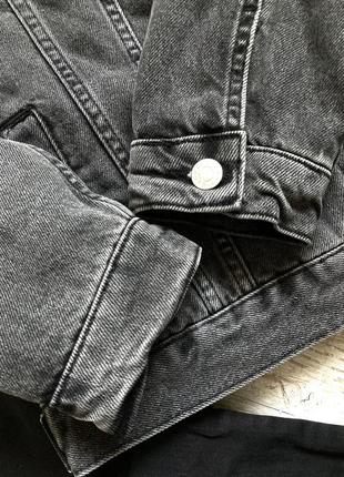 Сіра утеплена джинсовка topshop moto4 фото