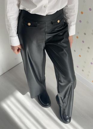 Дитячі шкіряні штани zara для дівчинки/детские кожаные брюки зара на девочку4 фото