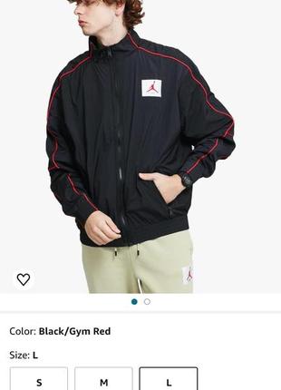 Оригінальний jordan black/gym red flight warm up jacket1 фото