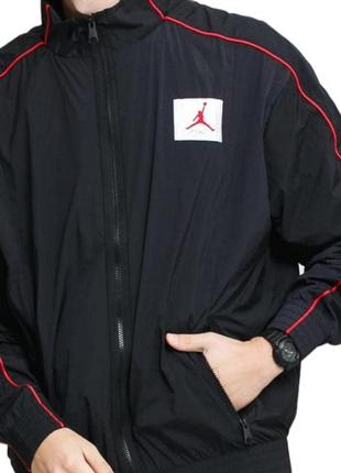 Оригінальний jordan black/gym red flight warm up jacket2 фото