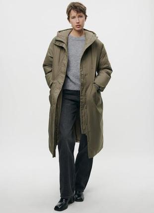 Zara  длинное пальто куртка пуфер пуховик