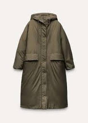 Zara  длинное пальто куртка пуфер пуховик5 фото