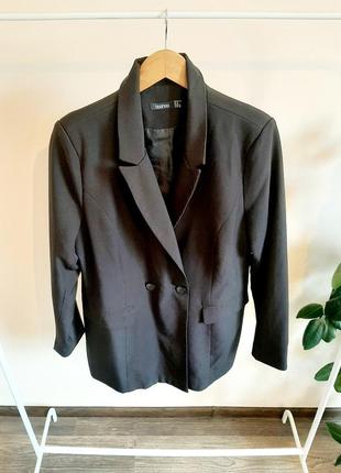 🖤🖤стильний чорний двоборотний піджак фірми boohoo m/l 650гр